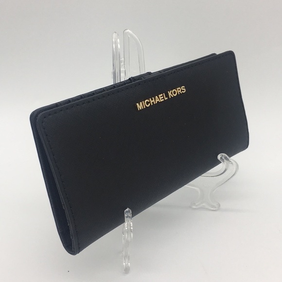 Michael Kors Handbags - Michael Kors Jet Set Flat Slim Bifold Wallet Black